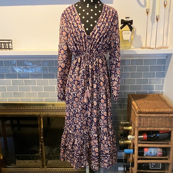 Veronica Beard Purple Floral Long Sleeve Dress - Picture 5 of 8